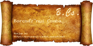 Borcsányi Csaba névjegykártya